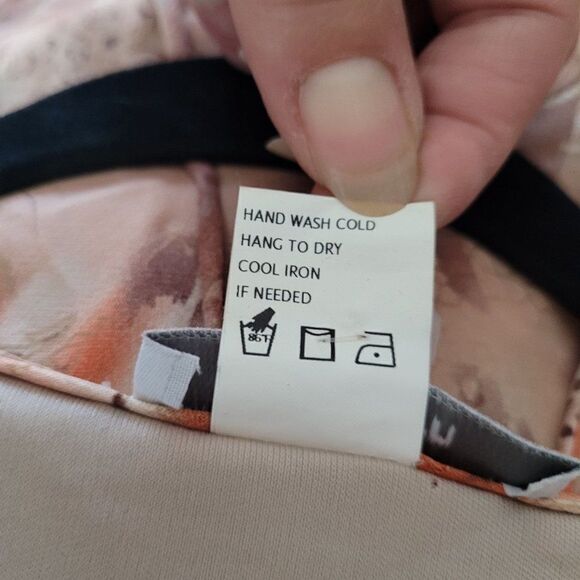 90s Top Boho Country V-neck Tie Back Waist Sheer Long Sleeve Burnt Paisley Sz M - Picture 9 of 9